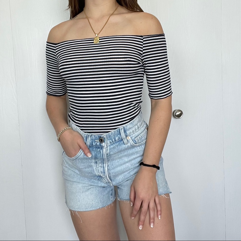 Striped Off The Shoulder Top